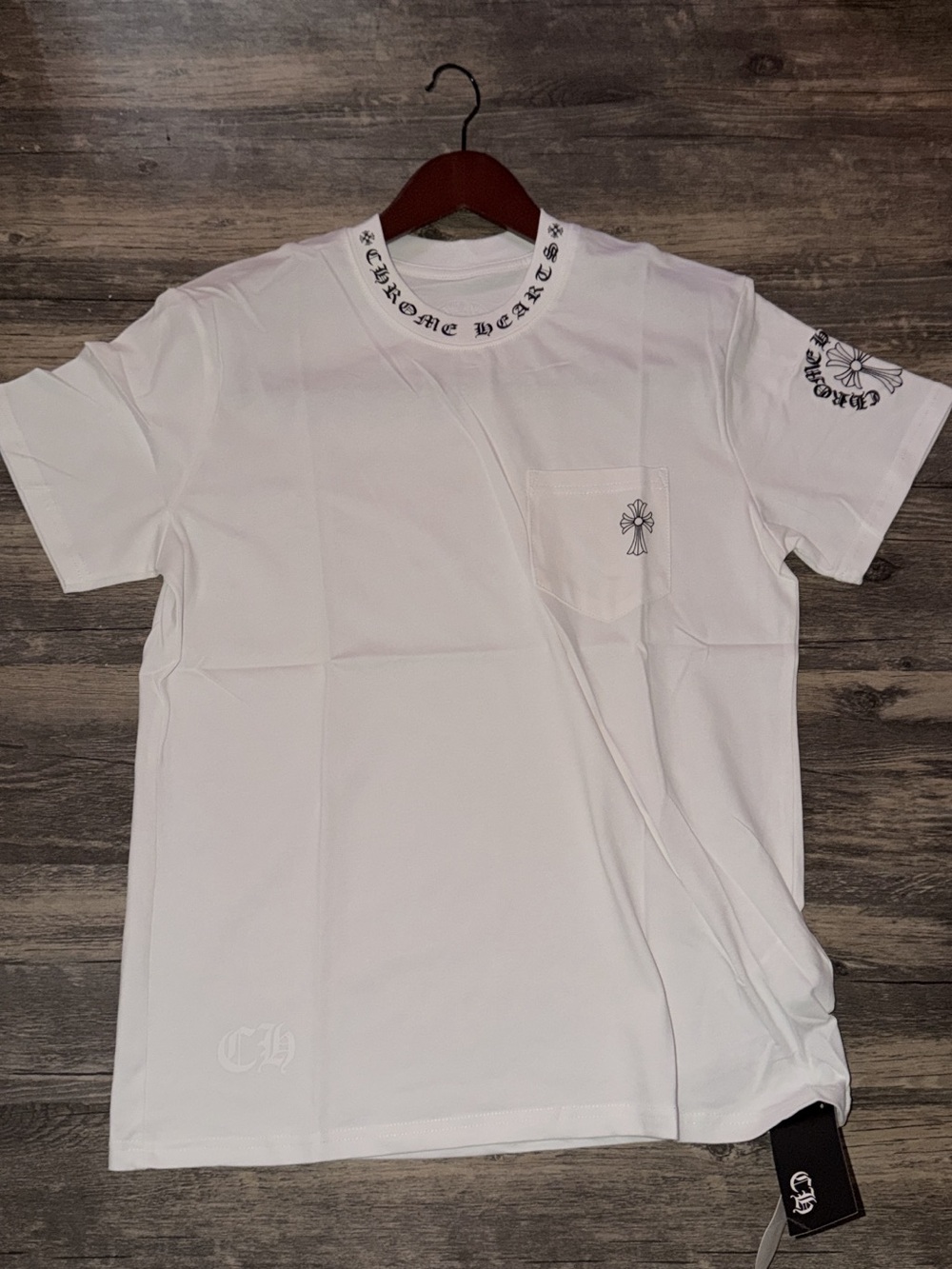 White Graphic Pocket Crewneck T-Shirt